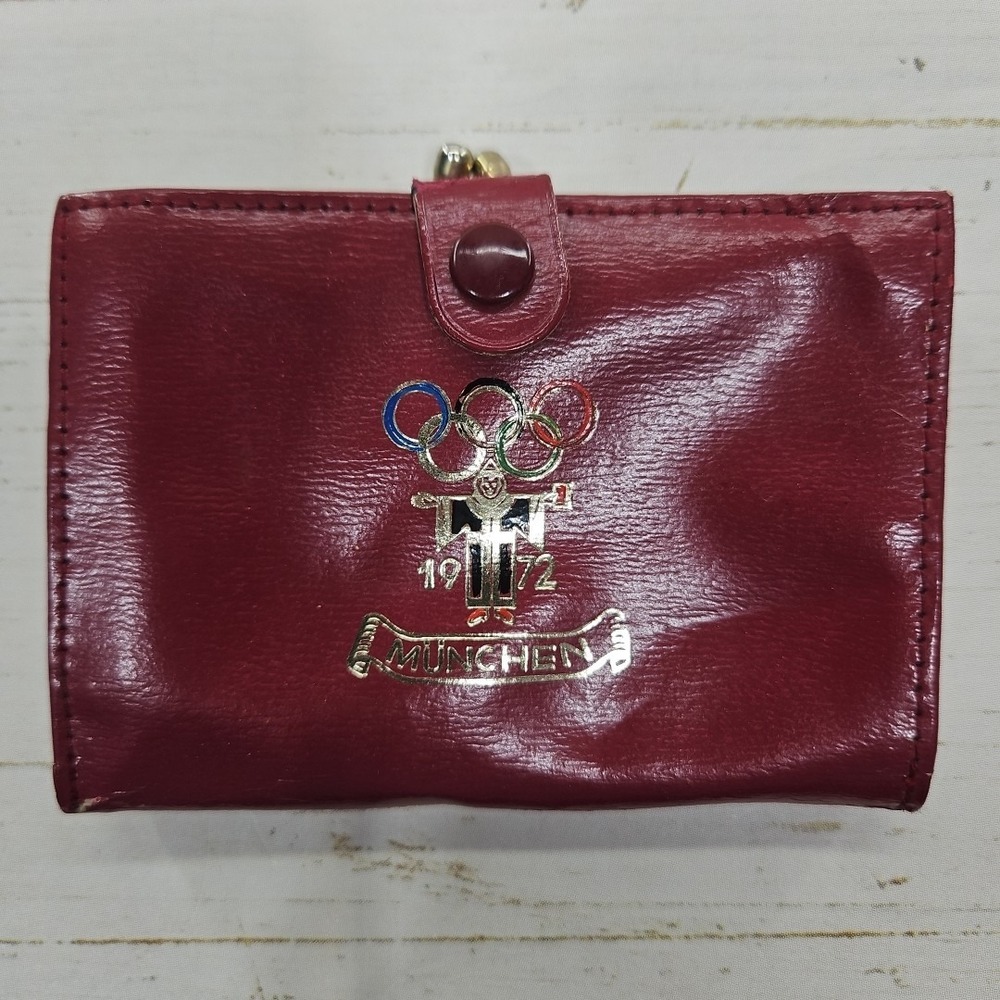 Munchen 1972 Olympics Munich Germany Red Coin‎ Pouch Purse Wallet